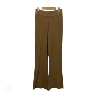 Frame Brown/Tan Ribbed High-Rise Stretchy Wide Leg Pants Size Medium